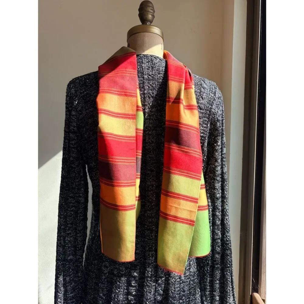 Echo Silk Scarf Italy Striped Satin Men’s Unisex